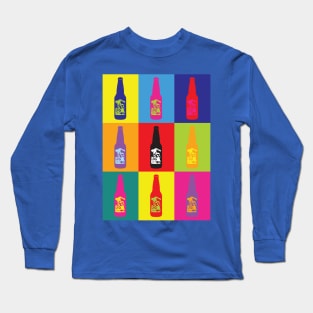 Retro Beer Bottles Pop Art Graphics Long Sleeve T-Shirt